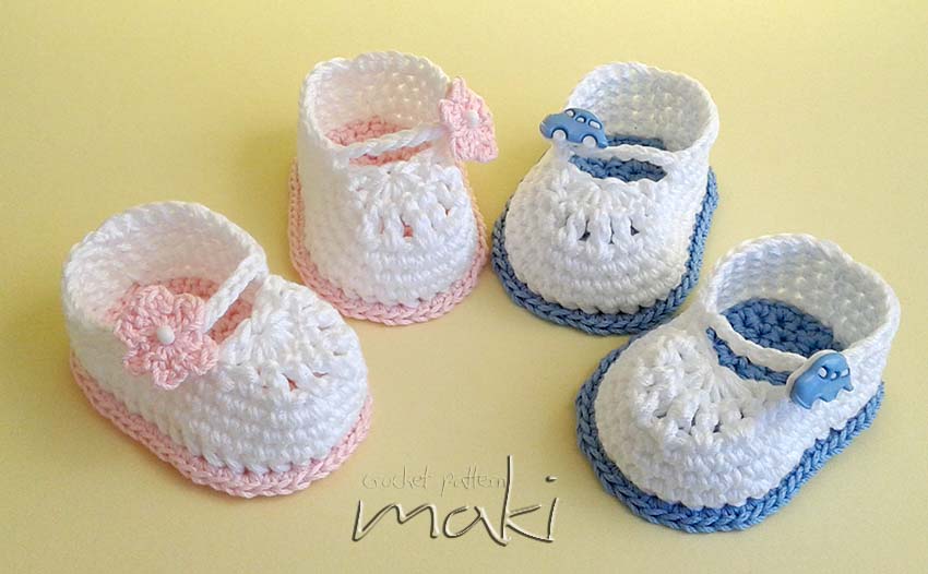 FREE CROCHET PATTERN: Super cute Mini booties - Maki Crochet Patterns