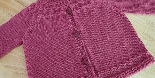 Seamless Knitted Yoked Baby Sweater [FREE Knitting Pattern]