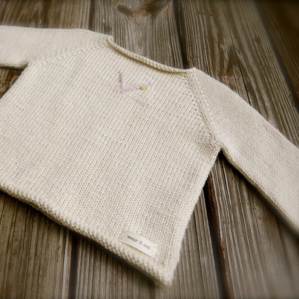 Big Bad Wool Weepaca V is for Vivi Baby Sweater Knitting Pattern
