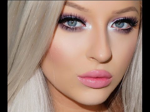 Barbie Inspired Makeup Tutorial | Pastel Eyes & Pink Lips - YouTube