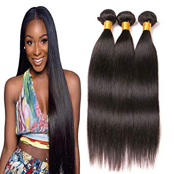 Amazon.com : Straight Hair Brazilian Hair 3 Bundles Unprocessed Sew