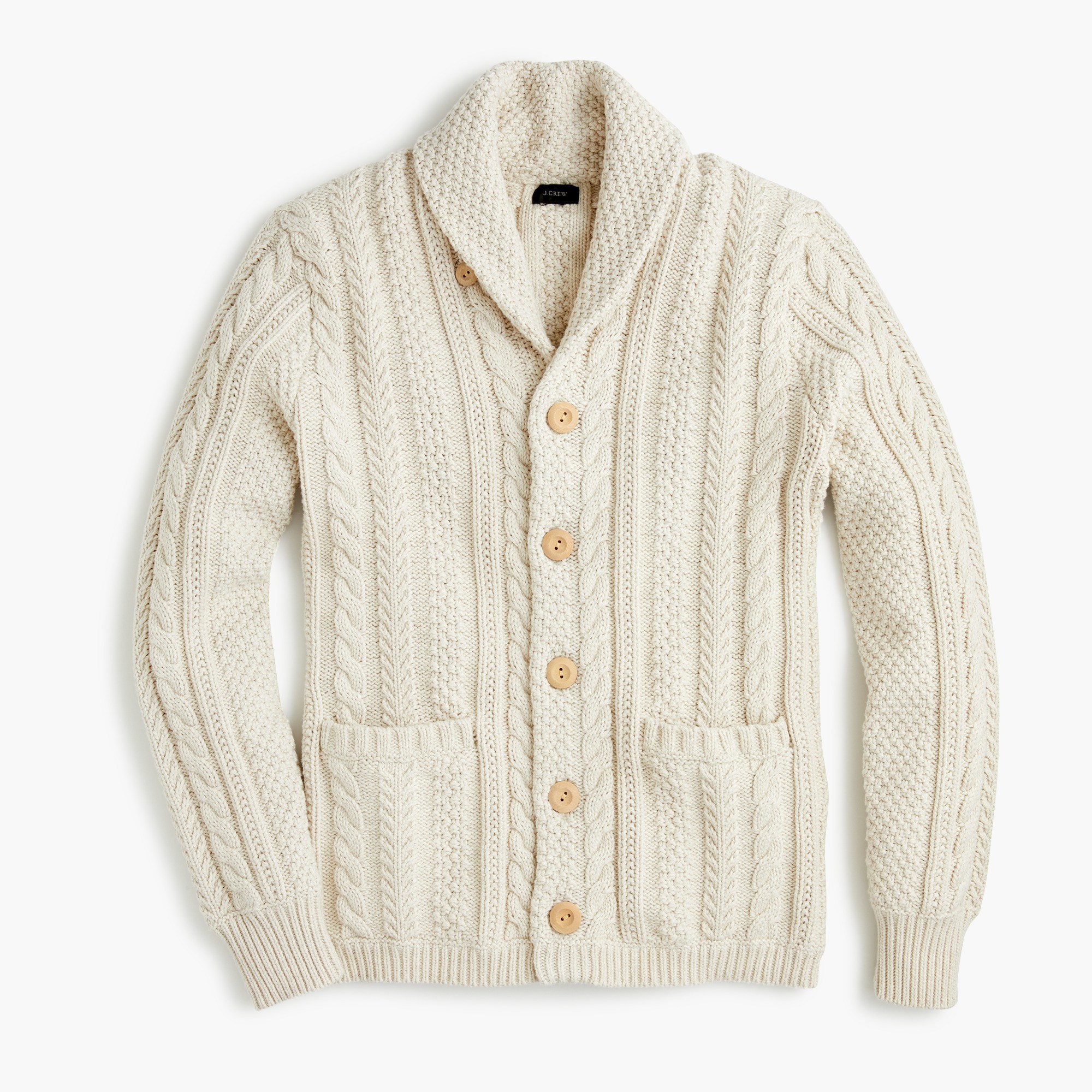 Men's Shawl-Collar Cotton Cable-Knit Cardigan - Men's Sweaters | J.Crew