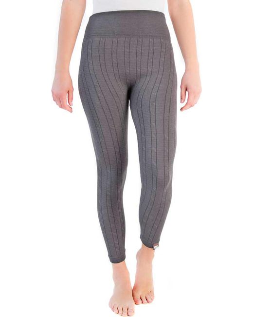 Lyst - Muk Luks Cable Knit Legging in Gray