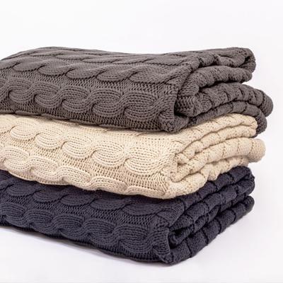 The Ivory Large Cable Knit Throw | Crane & Canopy