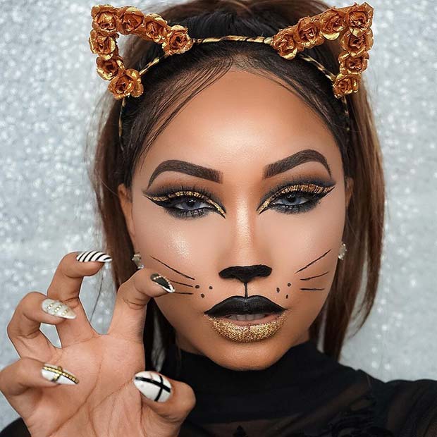 Get a completely different look by
  applying a cat makeup