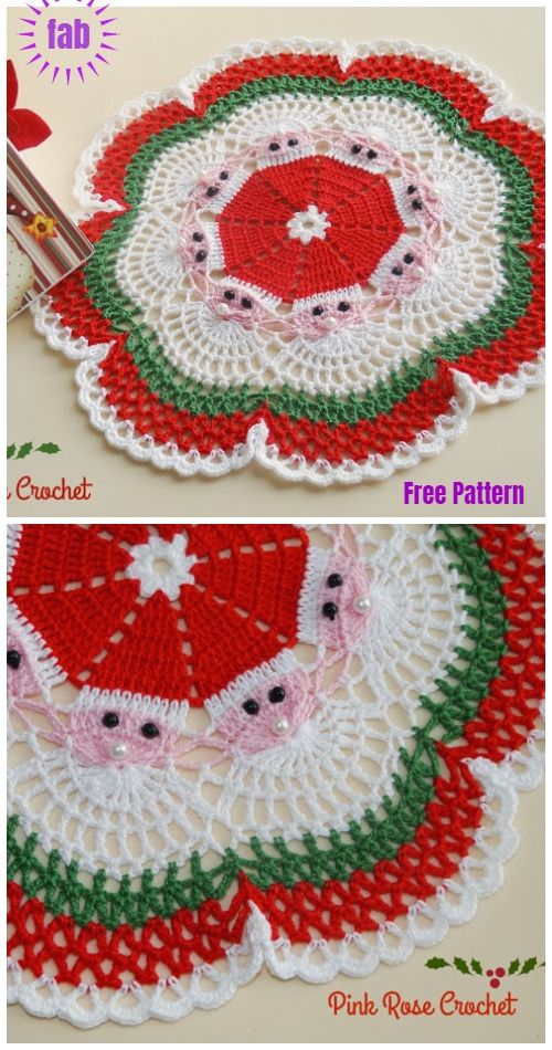 Christmas Crochet Santa Doily Free Crochet Patterns | Crochet