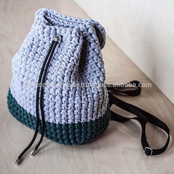 Backpack Knitted Gray Macrame Crochet Bag - Buy Hand Crochet