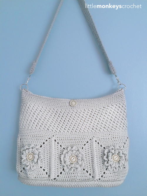 Wildflower Shoulder Crochet Bag | AllFreeCrochet.com