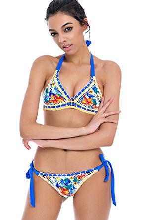 Amazon.com: Sherry007 Sexy Handmade Crochet Bikini Swimsuit Triangle