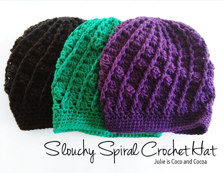 Slouchy Spiral Crochet Hat Pattern - Julie Measures