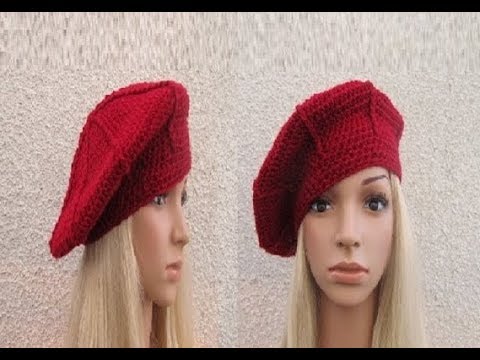 How to Crochet a Beret Hat Pattern #57│by ThePatternFamily - YouTube