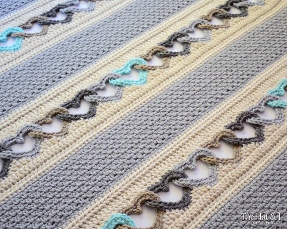 Crochet Blanket PATTERN With All My Heart crochet pattern | Etsy
