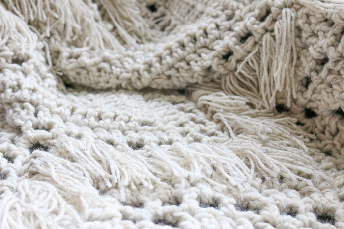 Sedona Fringed Crochet Throw - Free Pattern from Make & Do Crew
