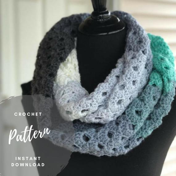 Crochet Cowl Pattern Mandala Scarf Pattern One Skein | Etsy