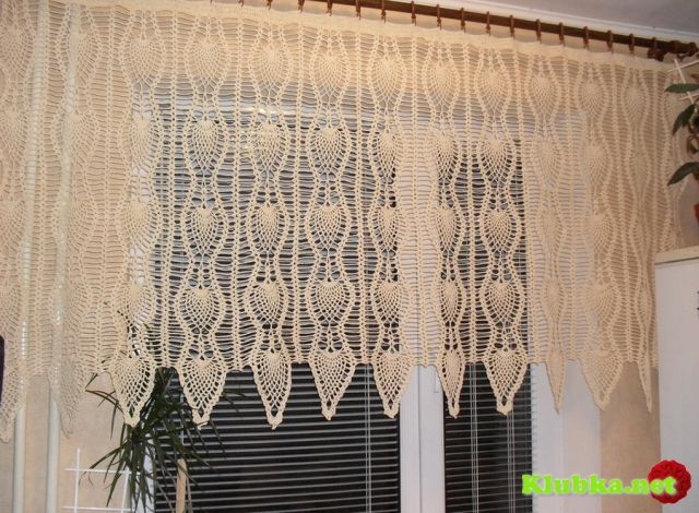 Pineapple window curtain with diagram | Crochet | Crochet Curtains
