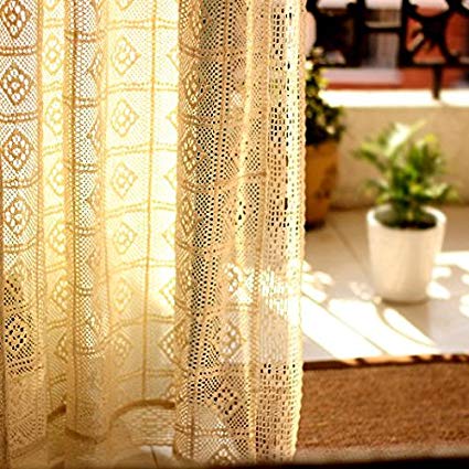 Amazon.com: Fine Lady Crochet Curtains, French Crochet Window Panels