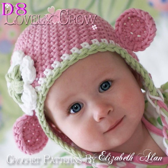 Baby Crochet Hat Children Knit Girls Boys Pink Monkey Hat baby