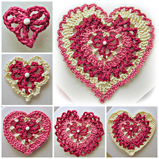 Ravelry: Build-a-Heart, Lacy Crocheted Heart Applique or Ornament