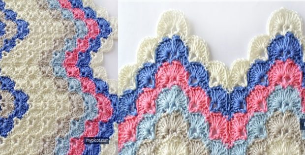 Crocheted Ripple Shell Stitch [FREE Crochet Pattern]