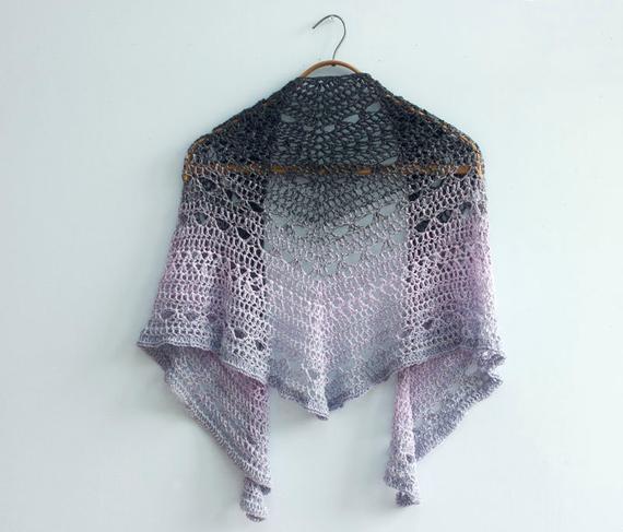 Crochet Shawl Pattern Lace Shawl Triangle Shawl Crochet | Etsy
