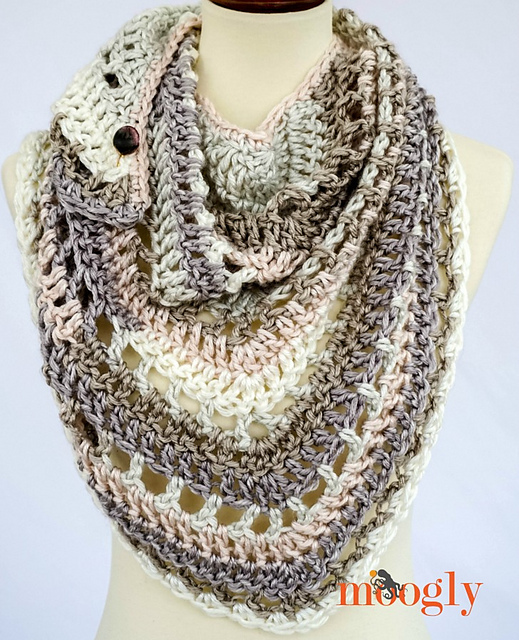 10 free patterns for crochet triangle shawls - free pattern roundup