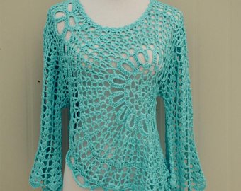 Crocheted blouse | Etsy