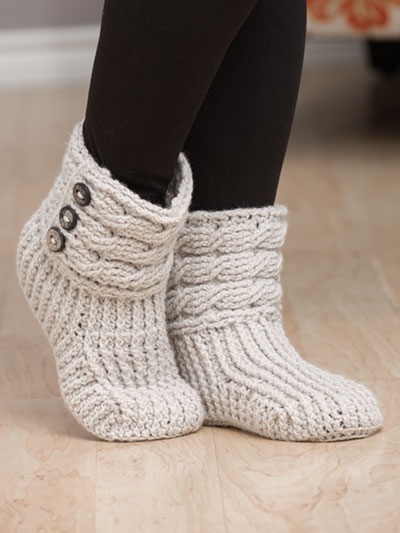 Crochet Slipper Patterns - Crochet-Knit Casual Slippers Crochet Pattern