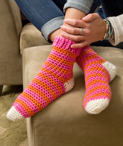 Cozy at Home Crochet Socks | Red Heart
