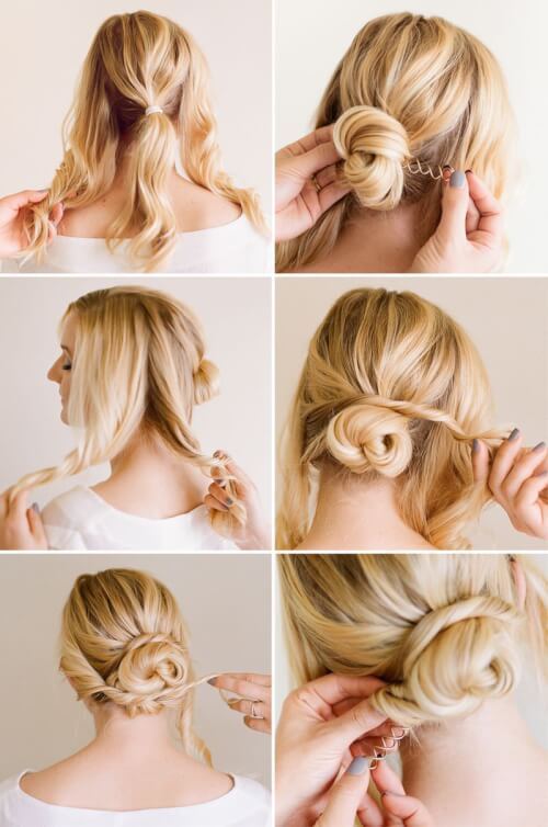 13 Curly DIY Hairdo & Quick Buns u2013 Simply Gorgeous