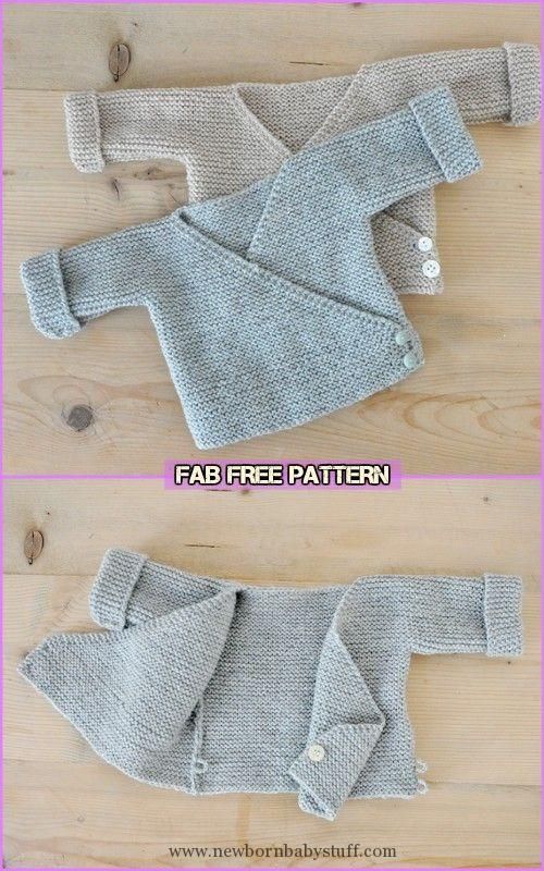 Baby Knitting Patterns Easy Knit Baby Kimono Cardigan Free Patterns