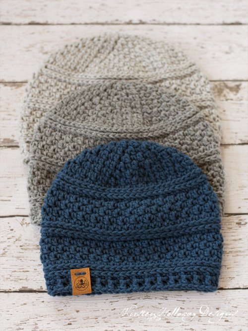 Seed Stitch Beanie Crochet Hat Pattern - Kirsten Holloway Designs