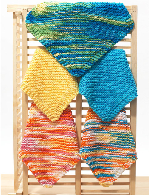 Easy Knit Dishcloth Pattern [Diagonal Knit Dishcloth for Beginners