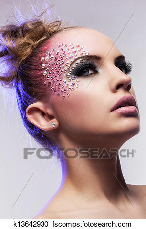 Beautiful woman with fantasy makeup Stock Photography k13642930
