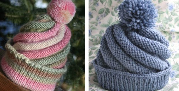 Fun Swirled Knitted Ski Cap [FREE Knitting Pattern]