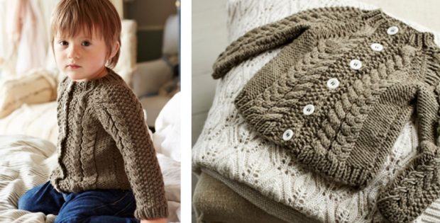 Kalen Knitted Toddler Cardigan [FREE Knitting Pattern]