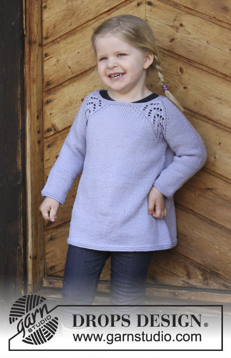 Girls (toddler, children) pullover Tickles. Free knitting pattern.