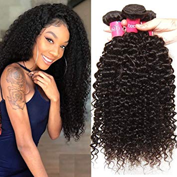 Amazon.com: Klaiyi Hair 10A Brazilian Curly Hair Weave 3 Bundles 8
