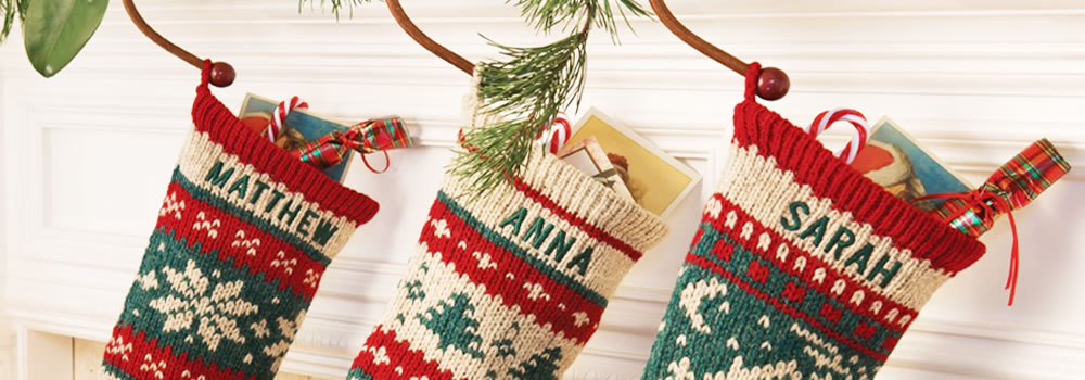 Personalized Christmas Stockings, Knitted Christmas Stockings