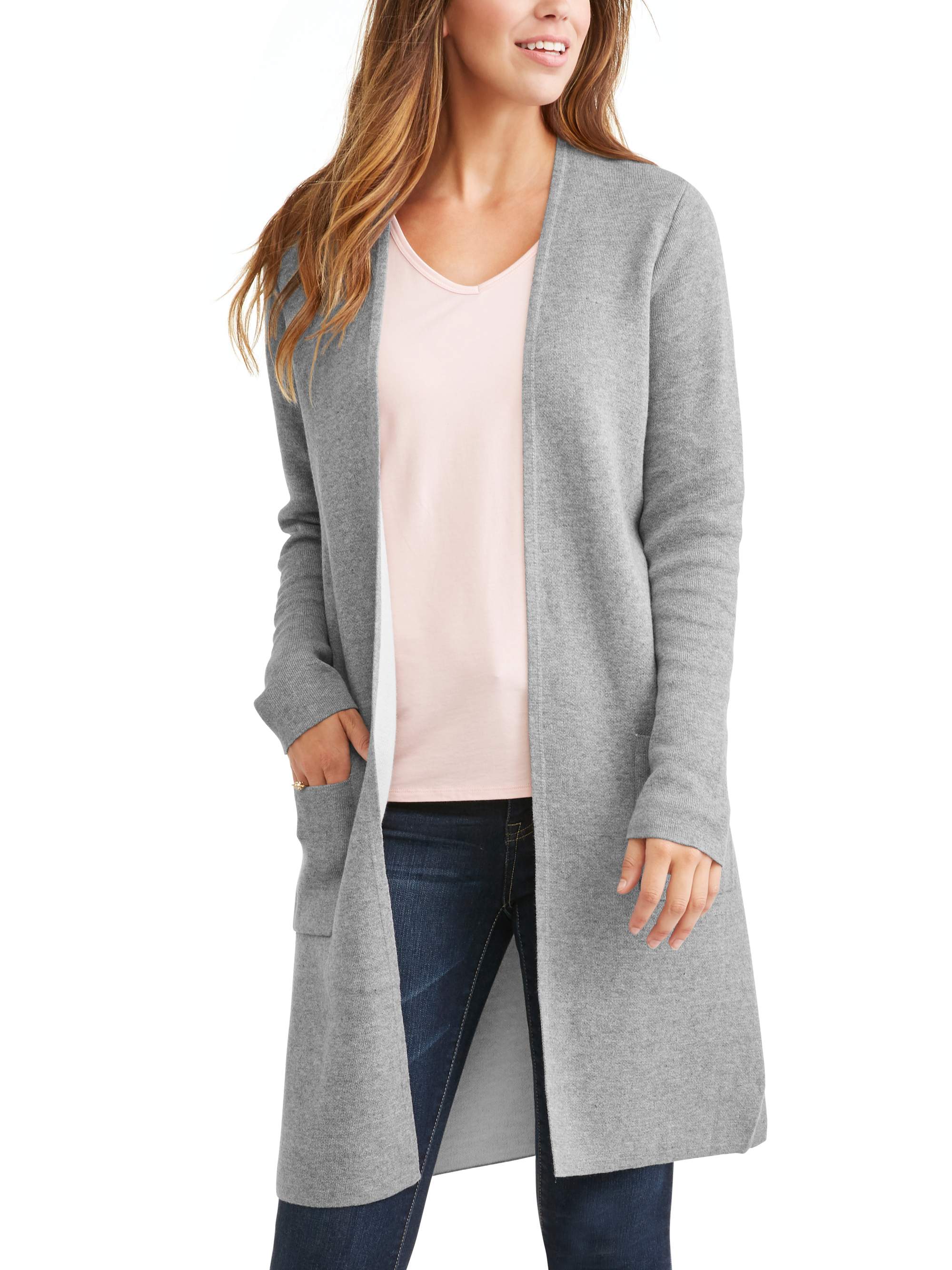 Time and Tru - Time and Tru Women's Double Knit Cardigan - Walmart.com