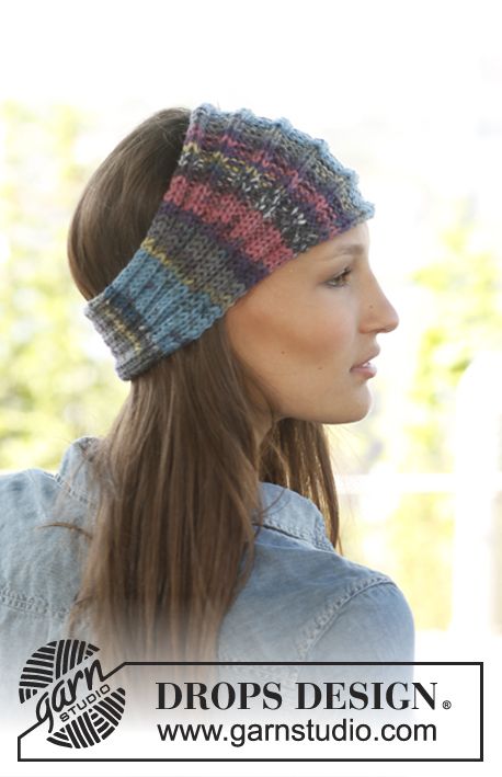 Free pattern: Knitted DROPS head band in