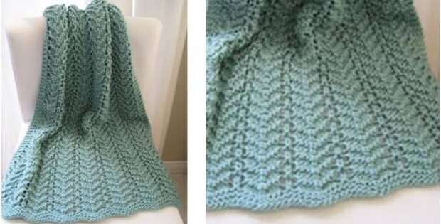 Easy Lacy Knitted Baby Blanket [Free Knitting Pattern]