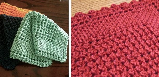 Diagonally Knitted Dishcloth [FREE Knitting Pattern]