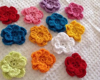Knitted flowers | Etsy