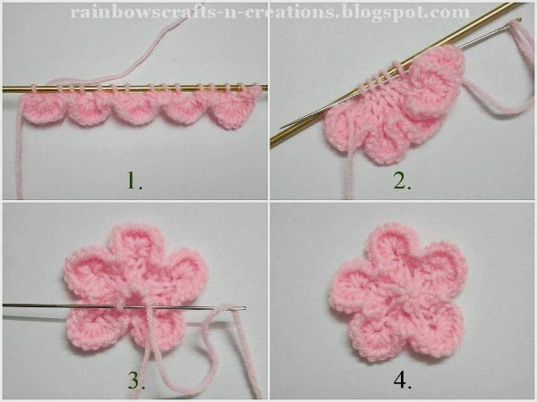 Rainbow's Crafts and Creations: Knitted flowers