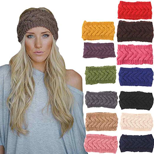 Amazon.com: Owill 1PC Women Knitted Headbands Winter Warm Head Wrap