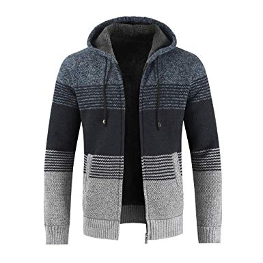 Amazon.com: Mens Cardigans Knitted Hoodie Jacket Long Sleeve Casual