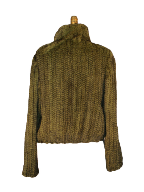Mink Fur Knitted Jacket - Women's Small - Green | Estate Furs