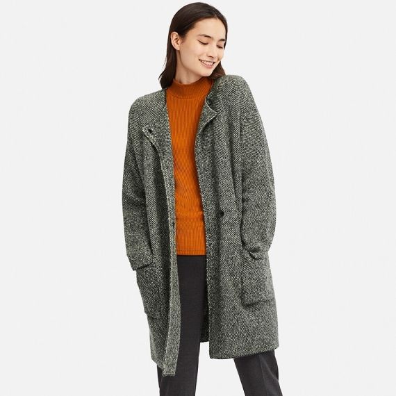 WOMEN Tweed Knitted Coat - Jackets & Coats - OUTERWEAR - WOMEN | UNIQLO