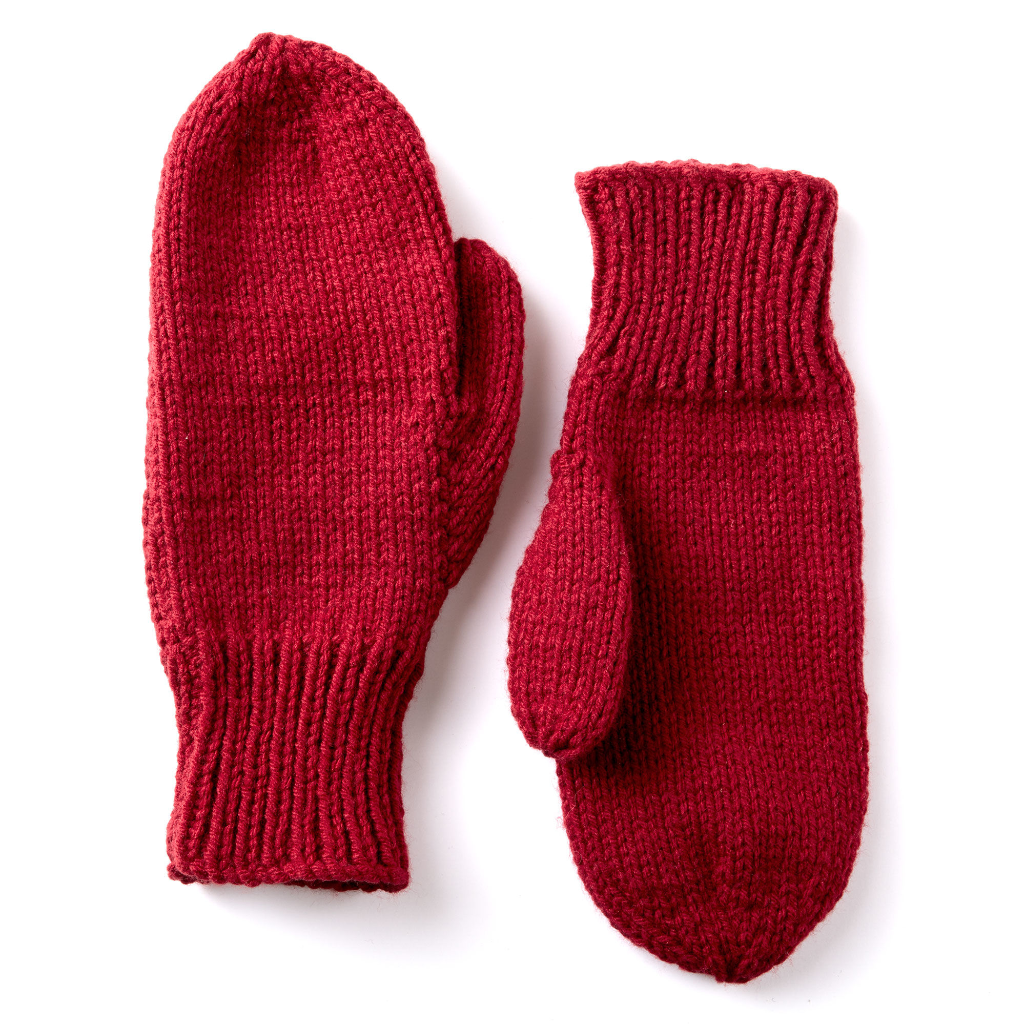 Caron Basic Family Knit Mittens | Yarnspirations