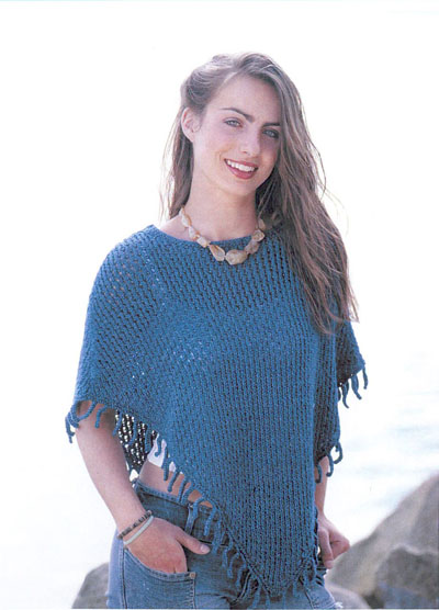 Knitted Poncho Knitting Pattern. Buy instantly online £1.95